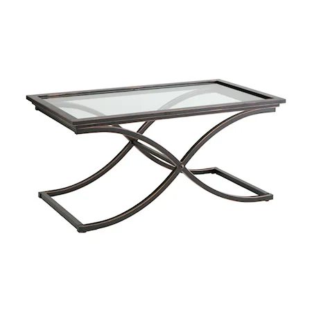 Vogue Metal and Glass Cocktail Table
